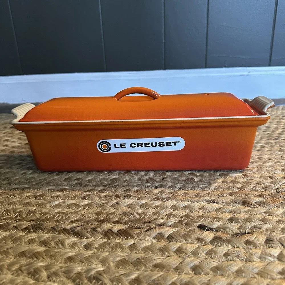 Le Creuset #32 Vintage Terrine Flame Cast Iron & Enamel Loaf Pan 12